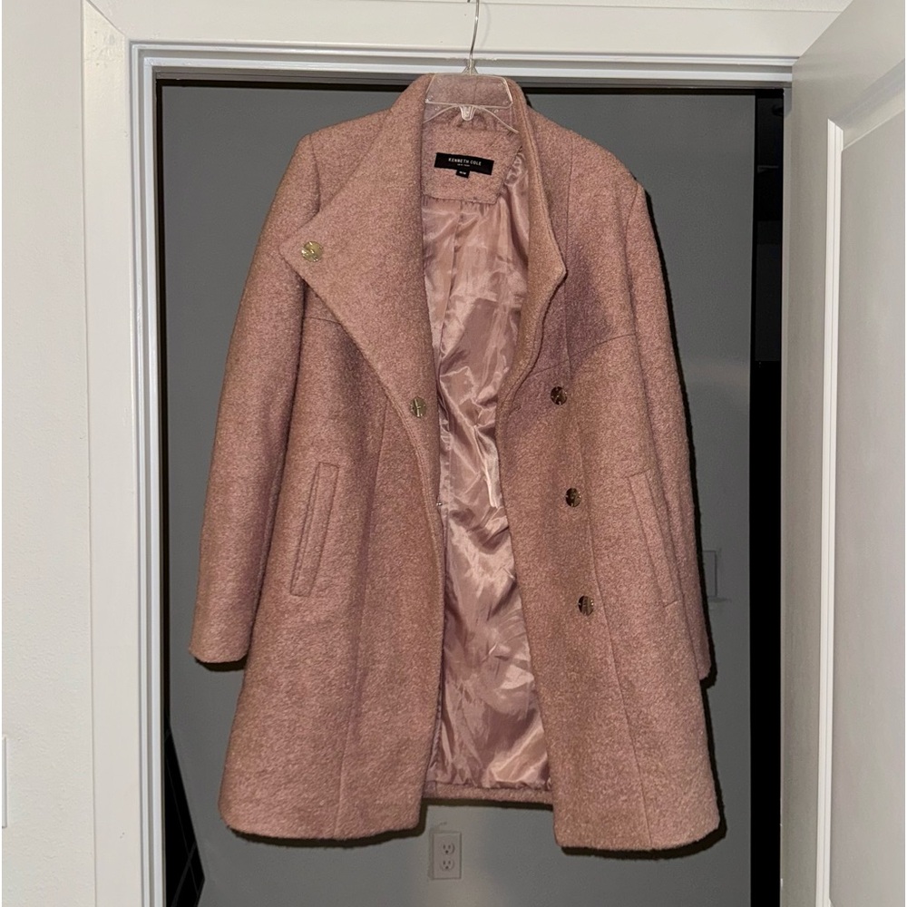 Pink Kenneth Cole Wool Blend Coat